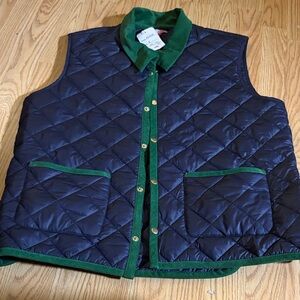 Frances Valentine Quilted Vest with Green Accents